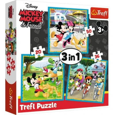 Immagine di Trefl 20 a 50 Elementi, 3 Set, Topolino con Gli Amici, per Bambini dai Anni Puzzle, Colore Disney, 34846