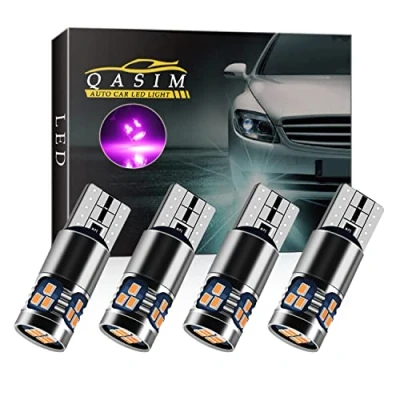 Immagine di Qasim 4x LED T10 W5W Lampadina Senza errori CANBUS Rosa Cuneo 168 194 2016 Chip 18SMD per Auto Luce a Cupola Indicatore Posizione Laterale DC9 28V Eteropolarità Costante