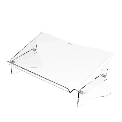 Immagine di Dataflex Addit ErgoDoc® Porta Documenti regolabile 410, Acrilico trasparente, Portadocumenti adatto anche per cartelle, libri, fino al formato A3, spazio tastiera, capacità 6 kg
