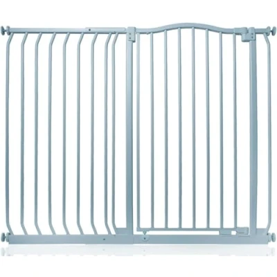 Immagine di Safetots Cancelletto di Sicurezza Extra Alto con Parte Superiore Incurvata, 116cm 125cm, Grigio Opaco, 100cm Altezza, Montaggio a Pressione per Scale, Barriera
