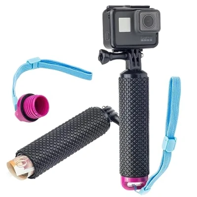 Immagine di Digicharge Impugnatura Galleggiante Impermeabile Per GoPro Hero12 Hero11 Hero10 Hero Max/DJI OSMO Action 3 / Insta360 One/Akaso Camera Float con Spazio Interno Impermeabile, Viola