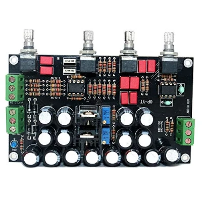 Immagine di DollaTek HiFi amplificador Audio OPA2604 + AD827 OPAMP 5532 LM337 LM317 preamplificatore Volume Tone Control Board
