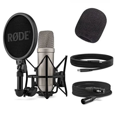 Immagine di Rode NT1 5th Generation XLR USB microfono + filtro pop Keepdrum WS2
