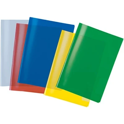 Immagine di Herma 19991 Copertina per libri e quaderni formato A5, confezione da 10 pezzi, colori assortiti trasparenti
