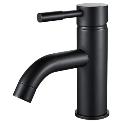 Immagine di Rubinetto Bagno Lavabo Nero, Leva Singola, Fredda e Calda, Alta Qualità, Miscelatore Monocomando Lavabo, con Valvola in Ceramica