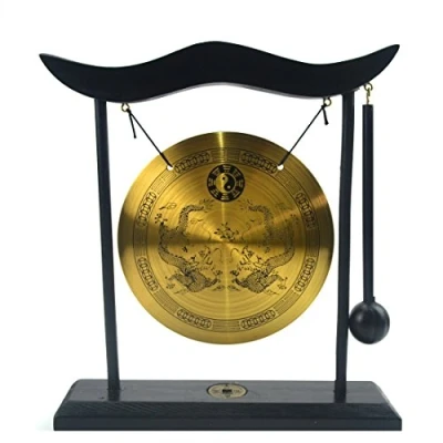 Immagine di juanxian H1303 Gong in ottone da scrivania, stile feng shui artistico zen