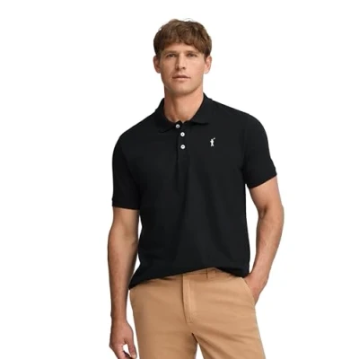 Immagine di Polo Club Manica Corta Uomo Nero Regular Fit Maglietta 100% Cotone