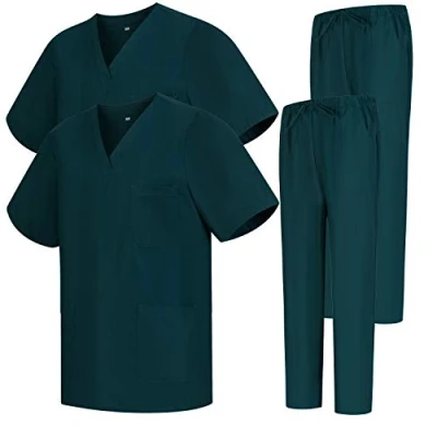 Immagine di MISEMIYA Pack * 2 PCS Uniforme Medica con Maglia e Pantaloni Uniformi Mediche Camice sanitarie Ref.2 8178 X Large, Azzurro 68