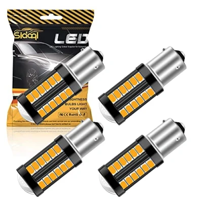 Immagine di Sidaqi 1156 BAU15S PY21W 7507 1056 5009 Lampadina a LED 5630 33SMD giallo 900LM sostituire Indicatore di direzione anteriore e posteriore 12 30 V 3,6 W (4 pezzi)