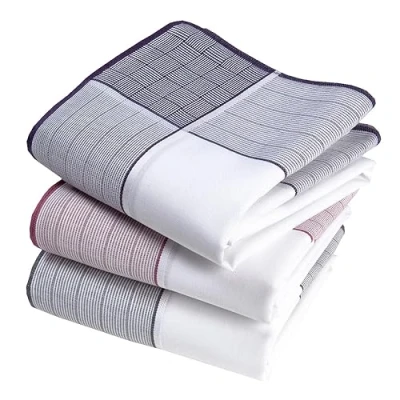 Immagine di Fazzoletti in tessuto da uomo, 100% cotone pettinato, 45 x cm, 3 pezzi, modello A29