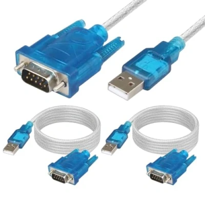 Immagine di Fyearfly 2 Pezzi Cavo da Usb A RS232, di Prolunga Rs232 Hl 340 Con Adattatore Connettore Porta Seriale 9 Pin, Convertitore Usb/Com (Rs232), per Pc Conrol, Modem, Fotocamera