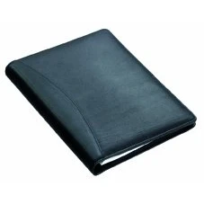 Immagine di Alassio 30007 1 Raccoglitore ad anelli BENACO in formato DIN A5, pregiata nappa, cartellina portadocumenti nero, ca. 23 x 18 3 cm