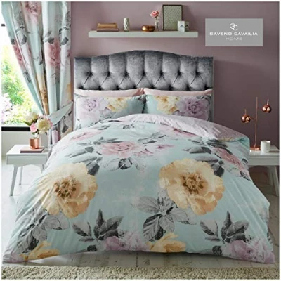Immagine di Gaveno Cavailia Set di copripiumino reversibile con federe, in policotone, motivo floreale Clara Multicolore, misura matrimoniale