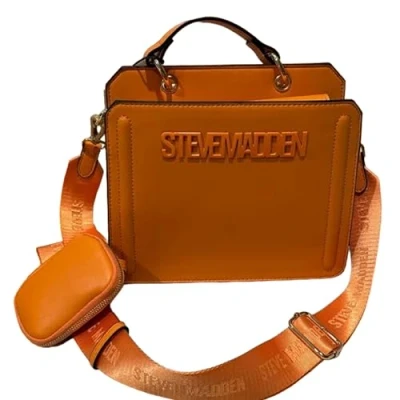 Immagine di Steve Madden Convertible Crossbody Bag, Borsa a Tracolla Convertibile Bevelyn Donna, Mango, Taglia Unica