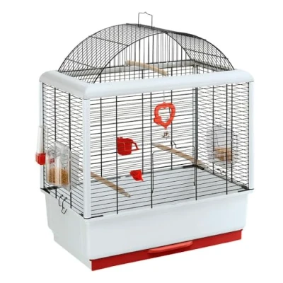 Immagine di Ferplast Gabbia per Canarini, Uccelli Esotici PALLADIO 3, Tetto Panoramico, Completa di Accessori, 50 x 30 h 64 cm.