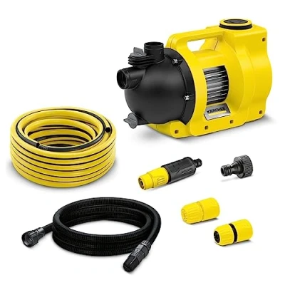 Immagine di Kärcher Elettropompa da Giardino BP 5.000 Garden Set Plus, Portata Max l/h, Pressione 4 m/Bar, Profondità Pescaggio 8 m, 2 Tubi e Adattatori Inclusi
