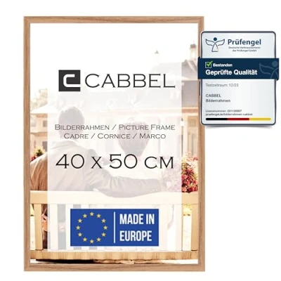 Immagine di CABBEL cornice 40x50 cm, Rovere, robusta in legno MDF, plexiglass infrangibile, da appendere e