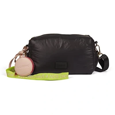 Immagine di Borsa a tracolla imbottita nera con accessori per donna varjao