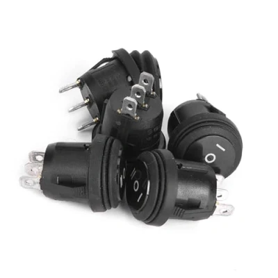 Immagine di 5 Pezzi 3 Posizioni On/Off/On interruttore A Bilanciere Tondo Nero Snap in Pin Fermo Barca Butto 10A/125V 6A/250V