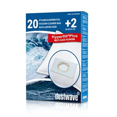Immagine di Dustwave® 20 sacchetti per aspirapolvere in tessuto non Hoover H58 H63 H64, TFS da 5100 a 5299, freespace, sprint/sacchetti filtro di marca, prodotti Germania
