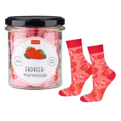 Immagine di soxo Marmellata Barattolo Calzini Donna Cotone Idee Regalo Compleanno Calze Regali 35 40 Erdbeer Marmelade