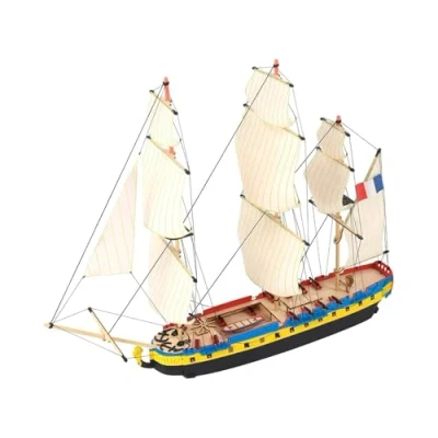 Immagine di Artesanía Latina Modellino di Nave in Legno Easy Kit Fregata Francese, Hermione La Fayette Modello 17000, Scala 1:160 Modelli da Assemblare Livello Principiante