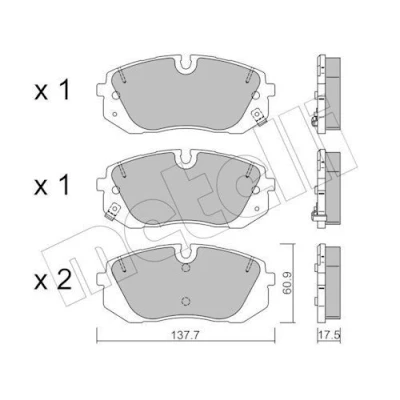 Immagine di METELLI 22 1370 0 Kit pastiglie freno con segnalatore acustico usura HYUNDAI: i20 III