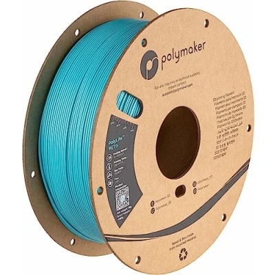 Immagine di Polymaker PB01010 PolyLite Filamento per stampante 3D PETG resistente al calore, Elevata resistenza alla trazione 1.75 mm 1000 g Turchese 1 pz.