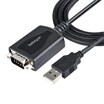 Immagine di StarTech.com Cavo Adattatore USB a Seriale 1 m, Convertitore Seriale, RS232/DB9 Maschio con Porta COM Retention, Chipset Prolific, Windows e Mac (1P3FPC SERIAL)