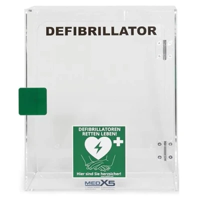 Immagine di MedX5 Teca per Defibrillatore, Armadietto Defibrillatori, Uso Interno con Allarme (95db), Adatto a tutti i Made in Germany