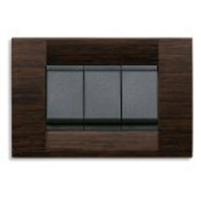 Immagine di Vimar Serie Idea Placca Classica 3 Moduli Legno Wengè