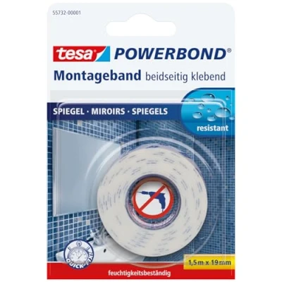 Immagine di tesa®, nastro di montaggio per specchi (L x P) 1.5 m 19 mm 55732 contenuto: 1 rotolo