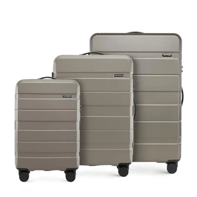Immagine di WITTCHEN KOMODO Line Set di valigie Valigia da viaggio Bagaglio rigido in ABS Lucchetto TSA Taglia (S+M+L) Oro