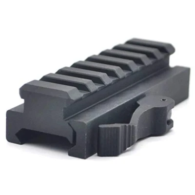 Immagine di Trirock Quick Detach Tactical 7 slots Picatinny Riser Scope Lever Mount Base Adapter fits 20mm rails Black