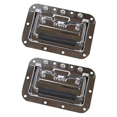 Immagine di HMF 14992 09 Set di 2 maniglie pieghevoli, 16 x 10,7 cm, colore: Argento