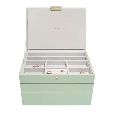 Immagine di Stackers Set di 3 portagioie Classico Dimensioni Medie Verde Salvia