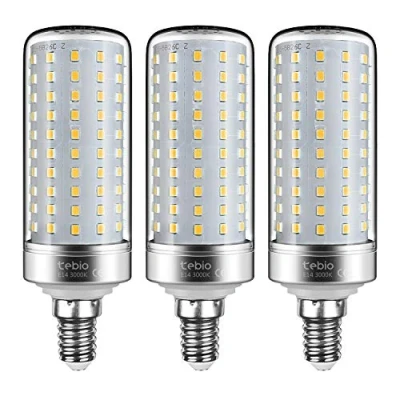 Immagine di Tebio LED Argento Mais Lampadine E14 25W Small Edison Screw Equivalente a 200W 2500LM Non Dimmerabile 3000K Bianca Calda candela, 3 pezzi