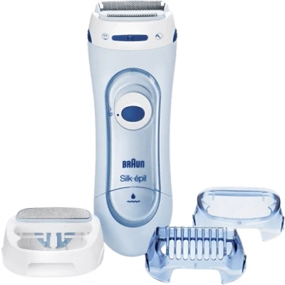 Immagine di Braun Silk épil LS5 160 Rasoio Donna Elettrico senza Fili, Rifinitore e Sistema Esfoliante Wet&amp;Dry 3 in 1 con 2 Accessori, Blu