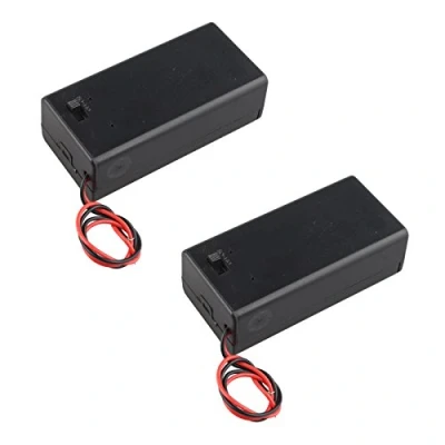 Immagine di HALJIA, portabatteria da 9 V, custodia con interruttore on/off e cavo di piombo; 2 pezzi