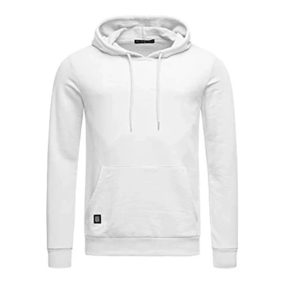 Immagine di Redbridge Felpa da Uomo con Cappuccio Premium Basic Maglia in Cotone Bianco XL