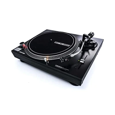 Immagine di Reloop RP 1000 MK2 belt drive per DJ e hifi, 33 1/3 45 giri/min, illuminazione ad ago estendibile, tonalità di precisione con intervalli selezionabili +/ 10%, nero