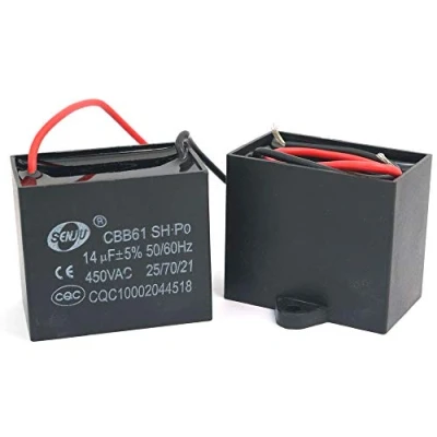 Immagine di DollaTek 2Pcs CBB61 14uF 450V AC 50/60Hz Condensatore del Motore Ventilatore condizionatore d&#039;Aria