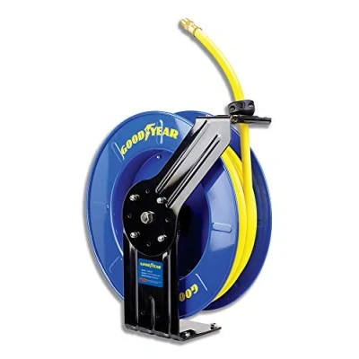 Immagine di Goodyear acciaio retrattile compressore d&#039;aria/acqua rotolone flessibili in gomma, max. 300psi (3/8&quot; x 65 ft)