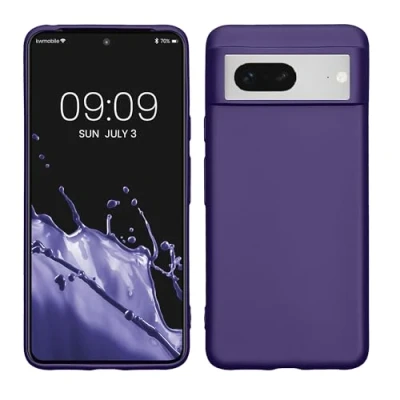 Immagine di kwmobile Custodia Compatibile con Google Pixel 8 Cover Back Case Morbida Protezione in Silicone TPU Effetto metallizzato lilla