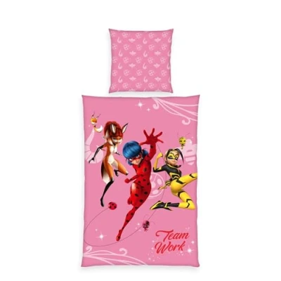 Immagine di Herding Set di Biancheria da Letto, Miraculous, Federa 80 x cm con Bottoni e Design Reversibile, Copripiumino 135 200 Chiusura a Bottoni, 100% Cotone
