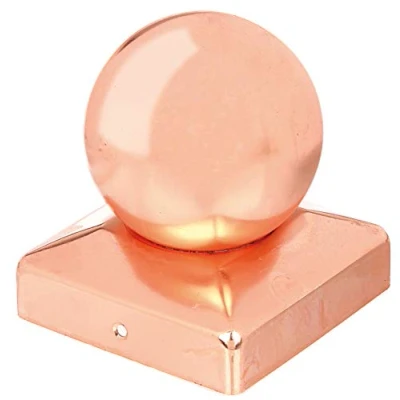 Immagine di Alberts 217310 Copripalo per pali in legno, con testa a sfera, rame, 90 x mm