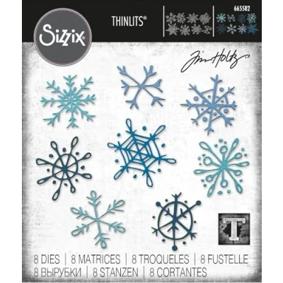 Immagine di Set di fustelle Sizzix Christmas Thinlits Scribbly Snowflakes Tim Holtz