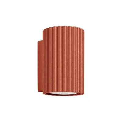 Immagine di SOLLUX lighting KARBON Moquel Muro Lampada Apparecchio di Illuminazione in Alluminio GU10, Max 10W LED, IP20 Lampadina non Inclusa 1x Fonte Luce 8,5x6,5x10cm, Ocra rossa