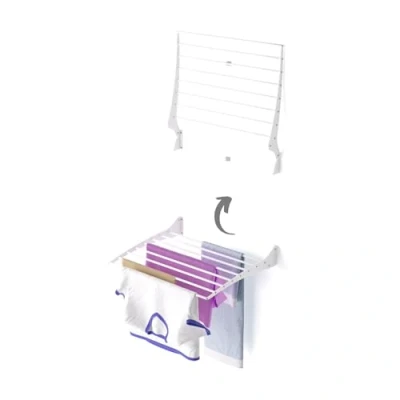 Immagine di Foxydry Fold, Stendino da parete, stendibiancheria muro richiudibile balcone interno o esterno in Alluminio e Acciaio (1x 60 cm)