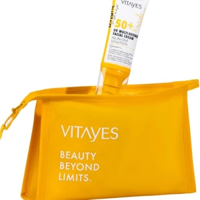 Immagine di Vitayes Crema solare multiuso 5 in 1, protezione SPF 50+ SPF, contro l&#039;invecchiamento, le impurità, opacizzante, anti invecchiamento, latte per viso, 50 ml